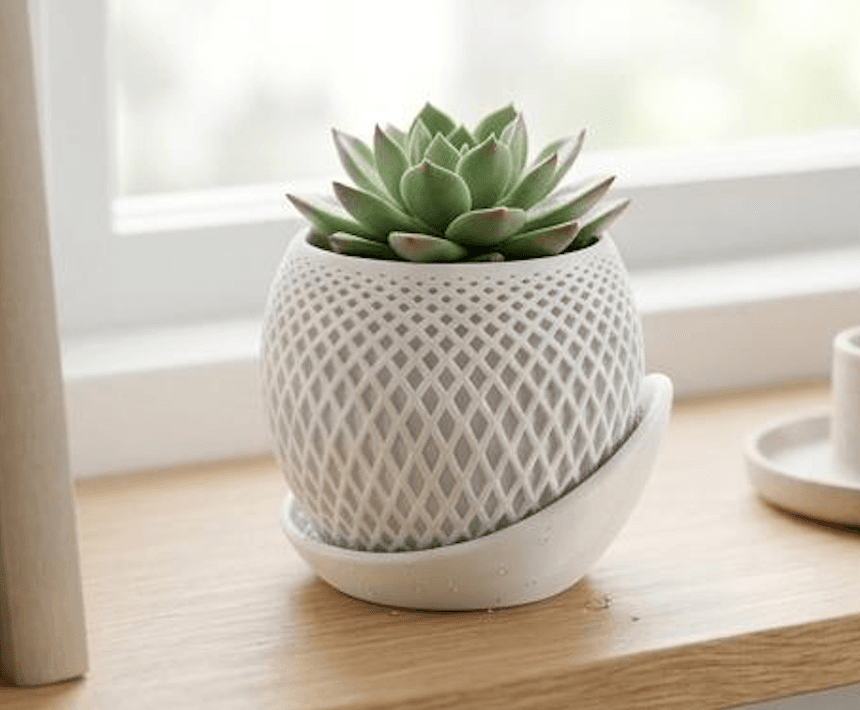 Polygon Planter with Wrap Tray